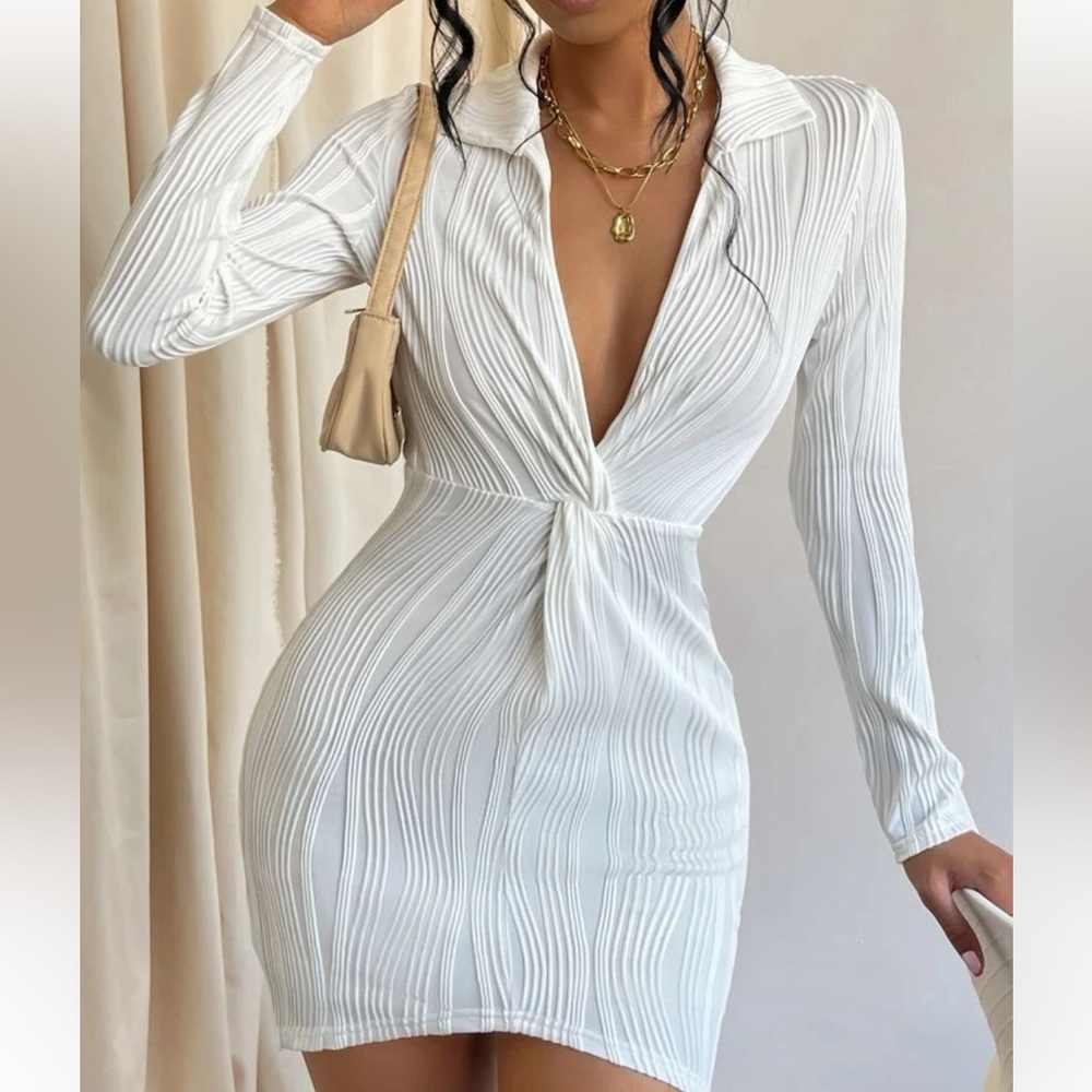 Shein Neck Twist Front Bodycon Dress